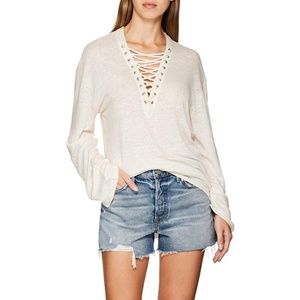Iro Alety ivory lace-up shirt